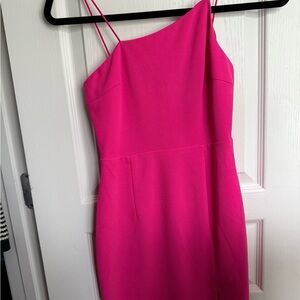 Lulu's Fuchsia One-Shoulder Dress